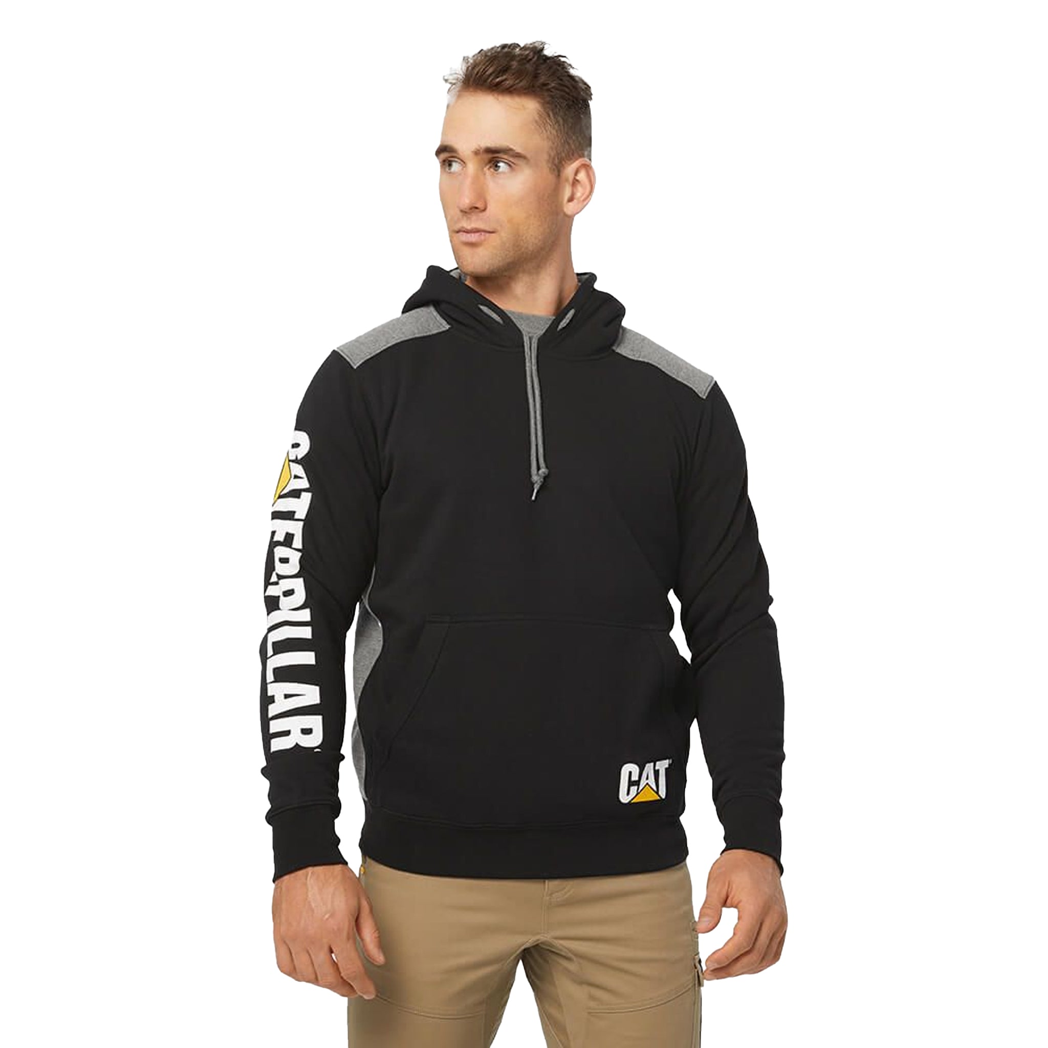 CAT Logo Panel Hooded Sweatshirt