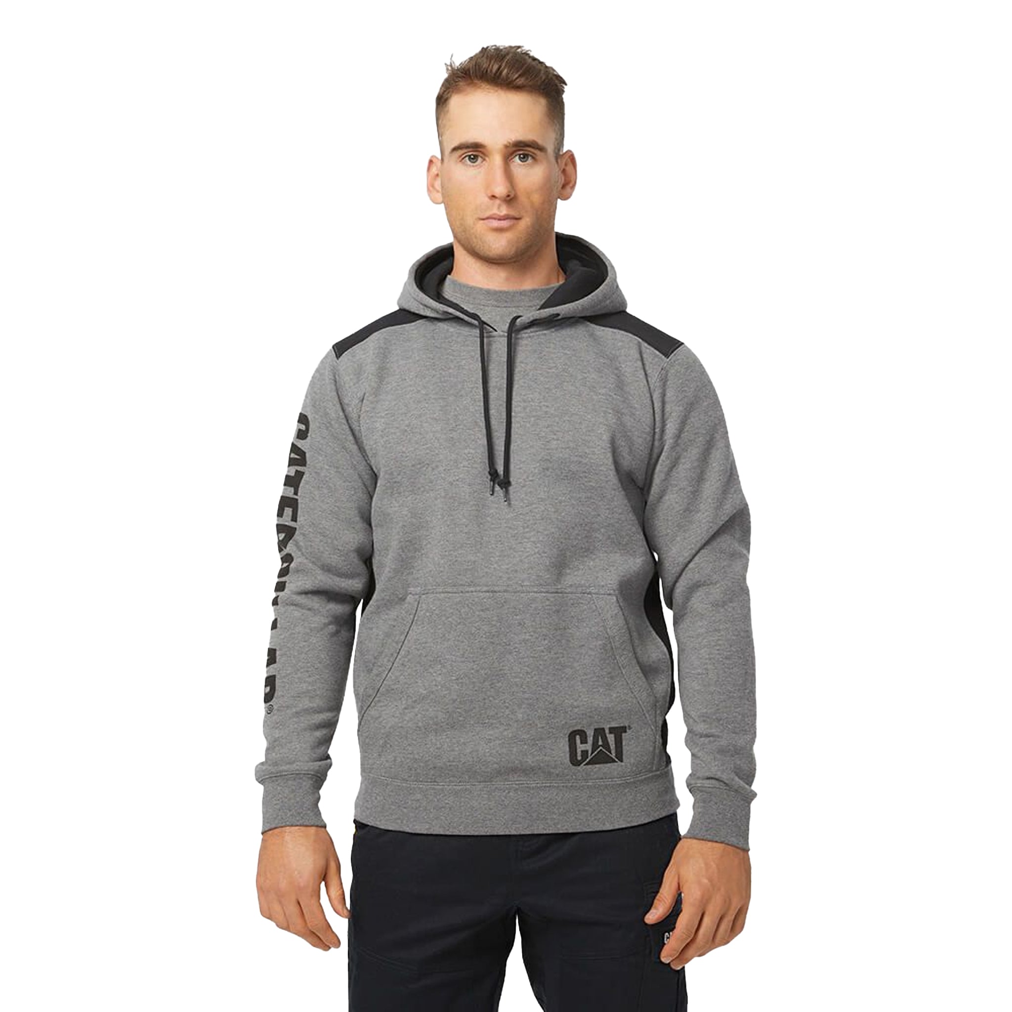 CAT Logo Panel Hooded Sweatshirt