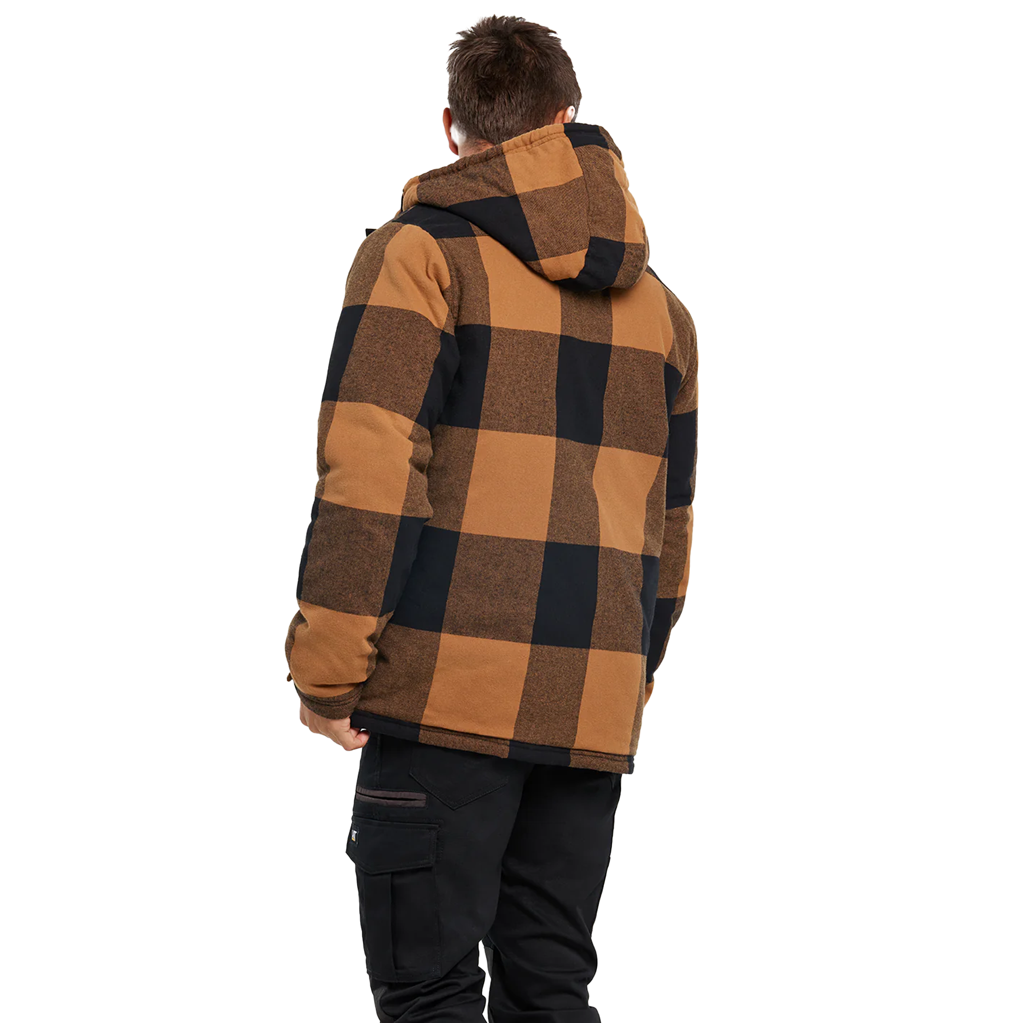 CAT Hooded Flannel Shirt Jacket