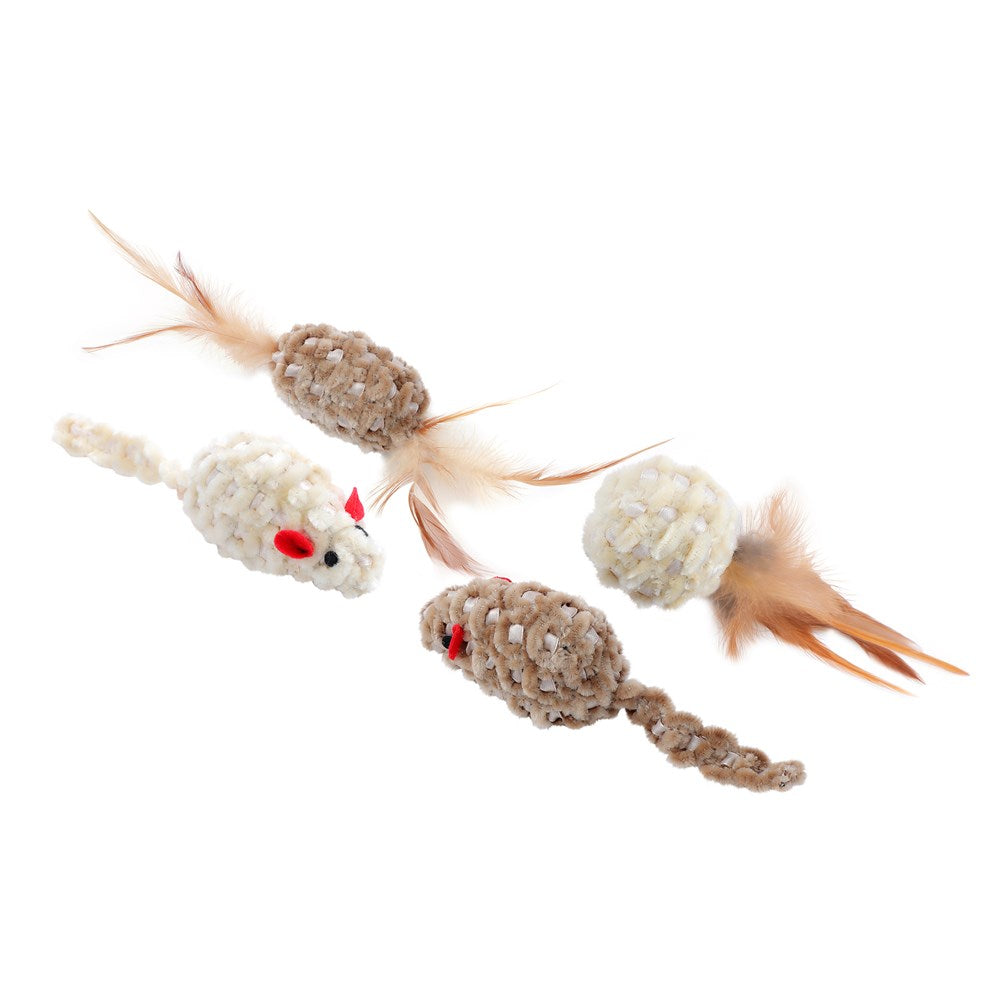 Cara Cat Chenille Cat Toy 2 Pack - Assorted