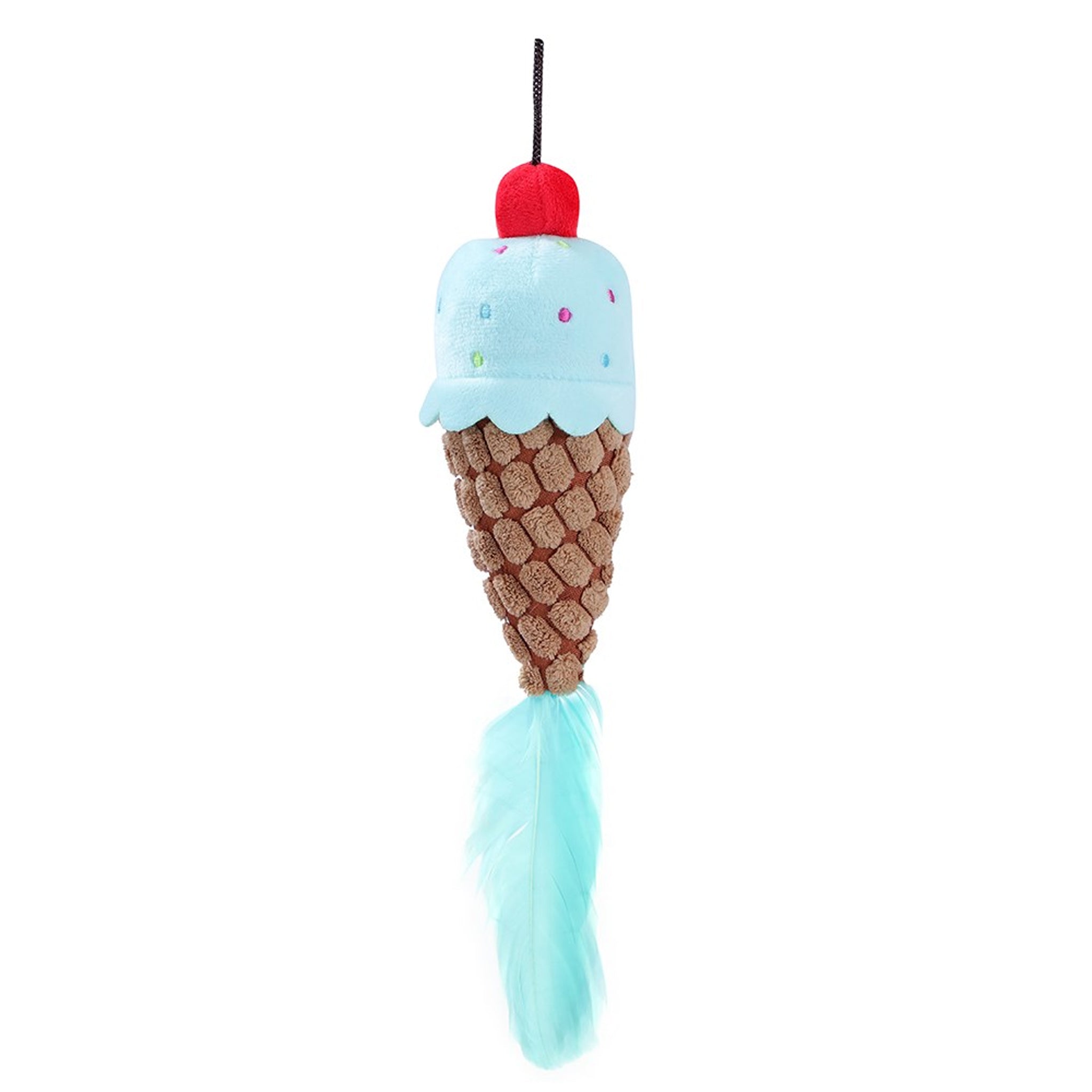 Cara Cat Ice Cream Cone Plush Cat Toy – 2 Assorted (28cm)