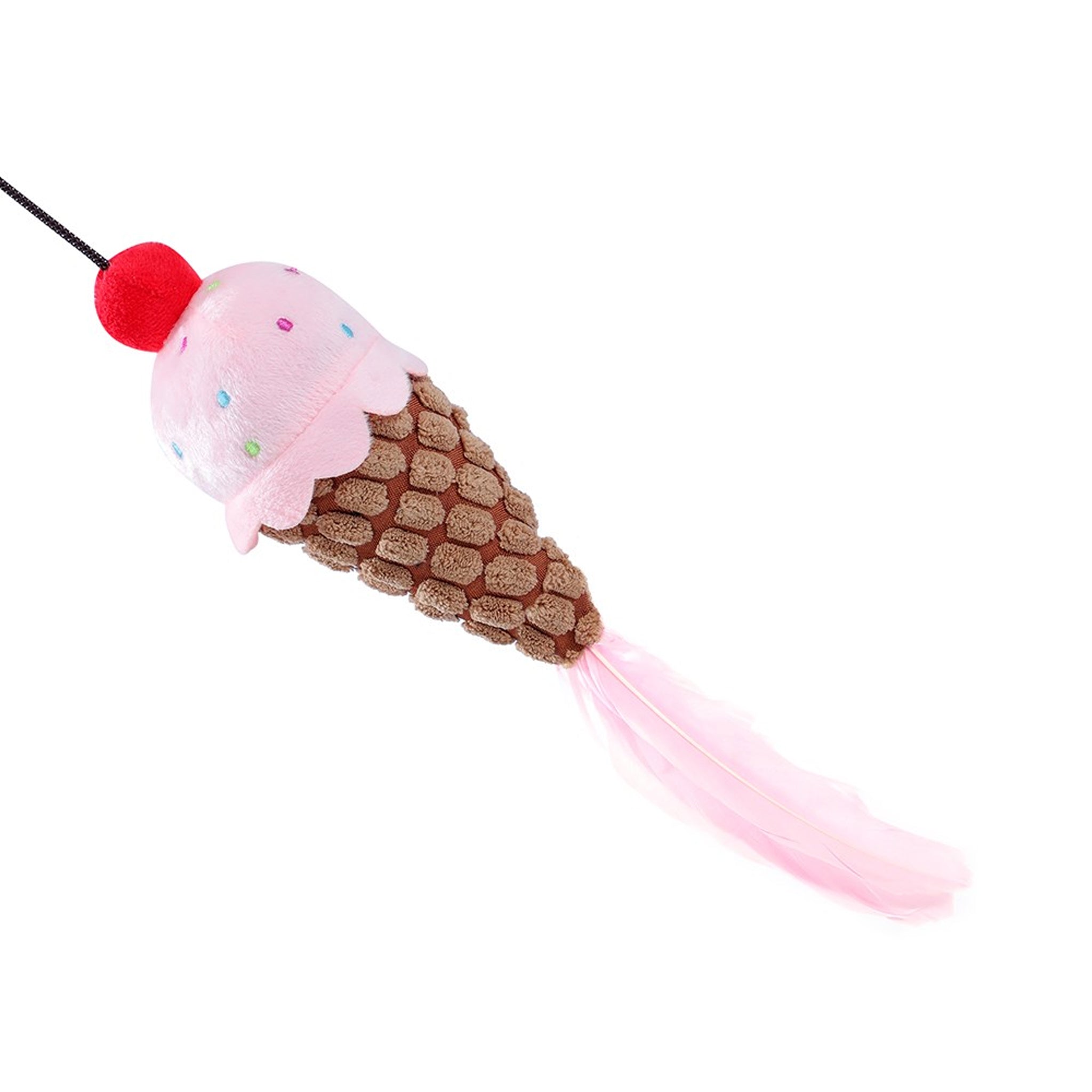 Cara Cat Ice Cream Cone Plush Cat Toy – 2 Assorted (28cm)