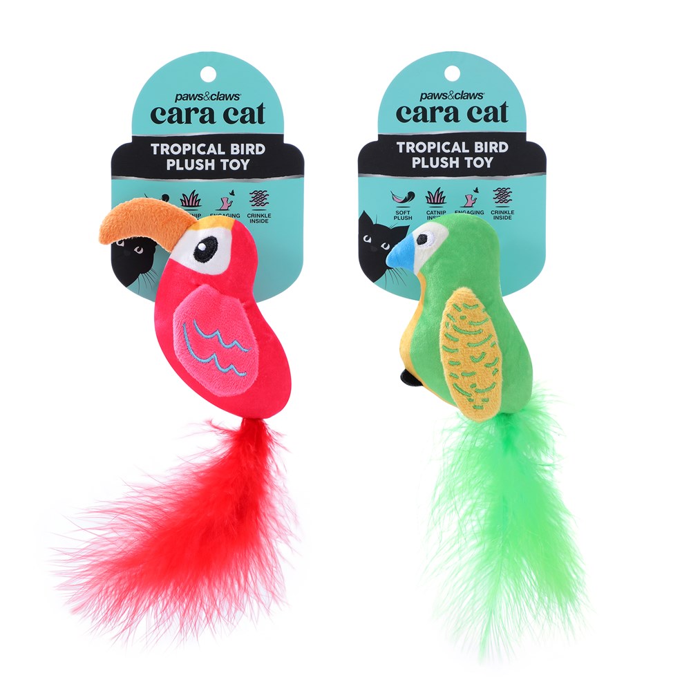 Cara Cat Plush Bird Cat Toy (17cm) – Assorted