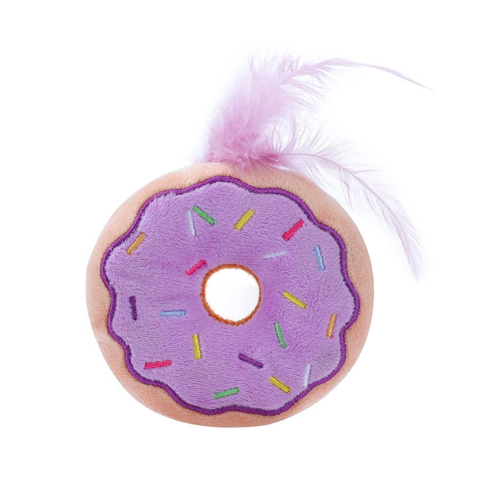 Cara Cat Plush Embroidered Donut Cat Toy – 2 Pack (8cm)