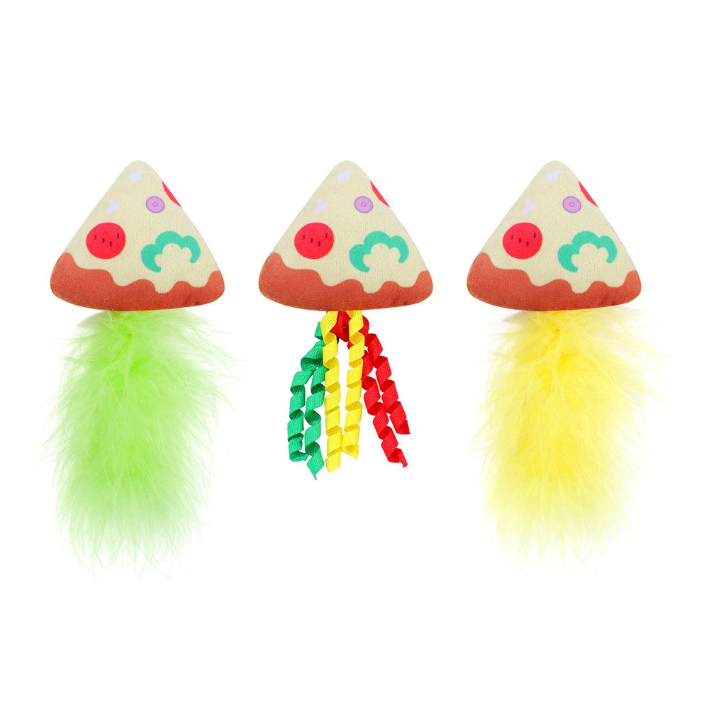 Cara Cat Plush Pizza Dangler with Catnip – 3 Pack