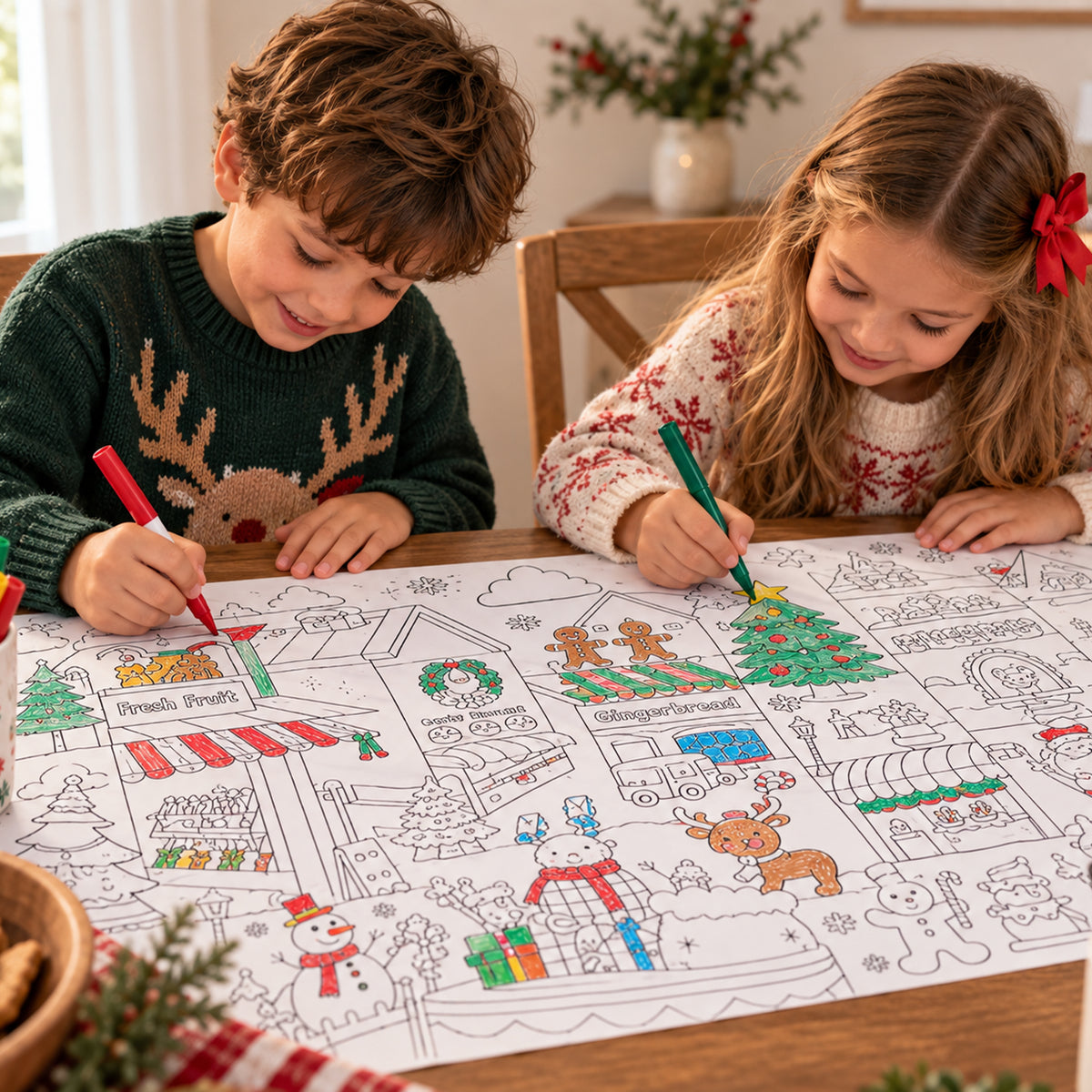 Christmas Placemat Tablecloth Paper DIY Colour