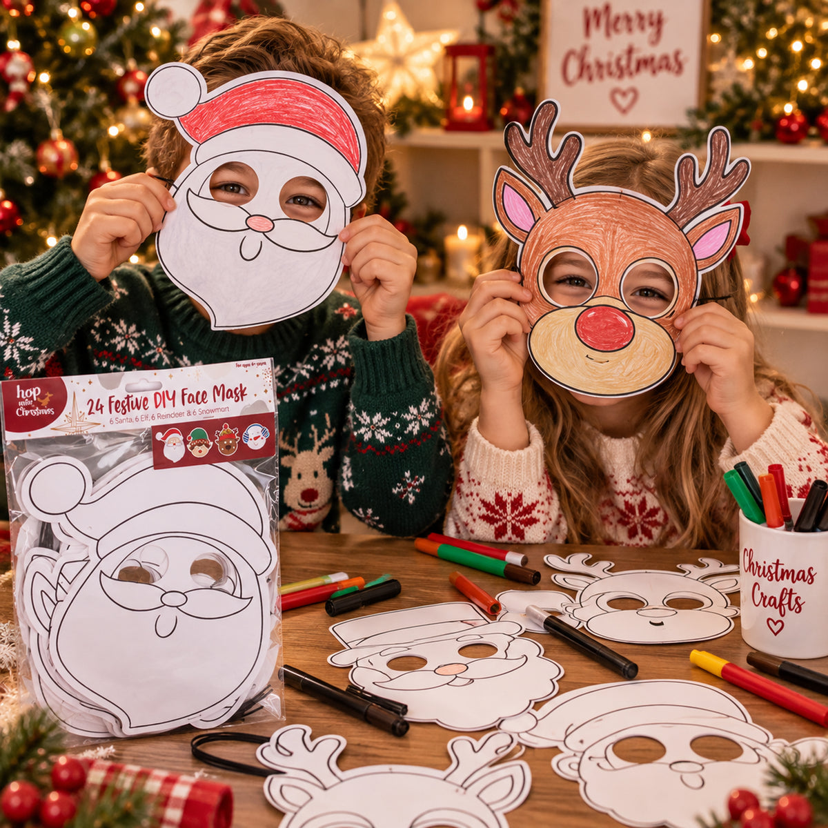 Face Mask Christmas DIY Colour 24pk