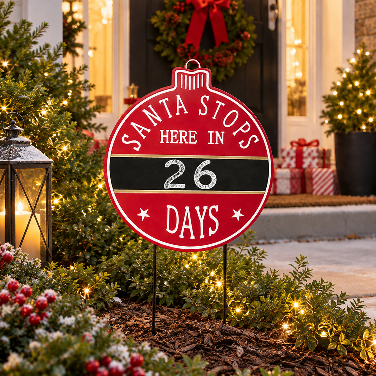 Christmas Decoration Metal Countdown Garden Stake
