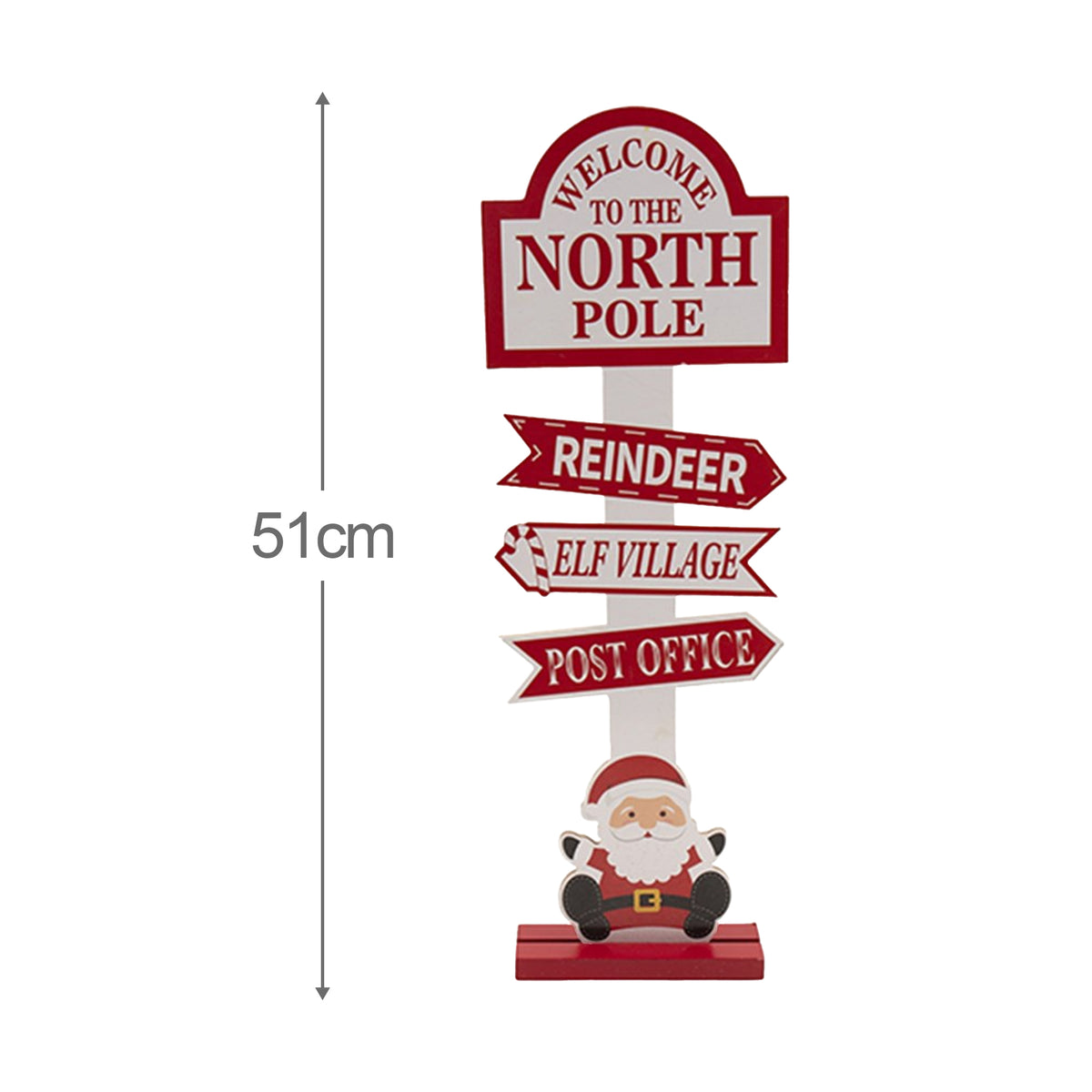 Christmas Decoration North Pole Standing Wooden Sign