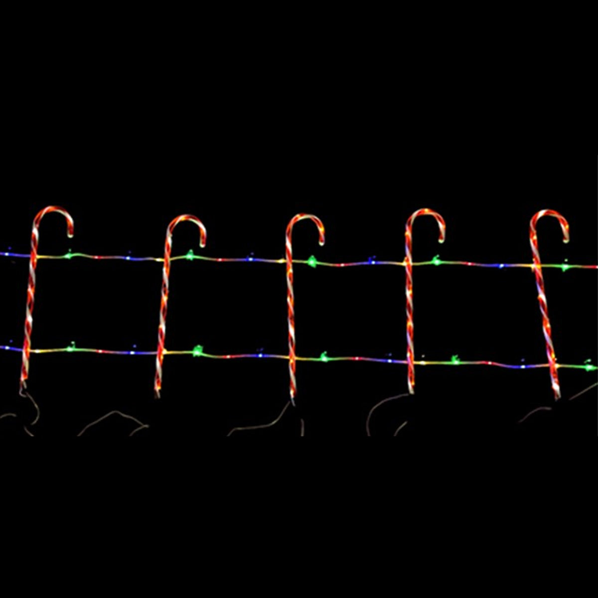 Solar Christmas Fence 12 Candy Canes