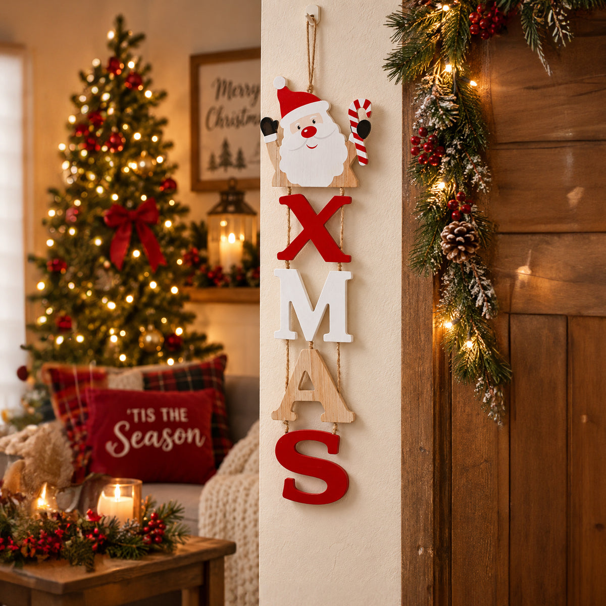 Christmas Hanging Pendant Sign 45cm Assorted