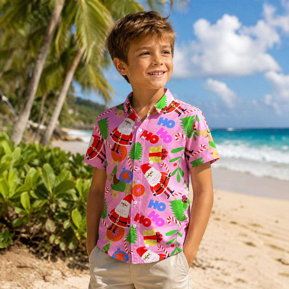Christmas Hawaiian Shirt Boys Assorted