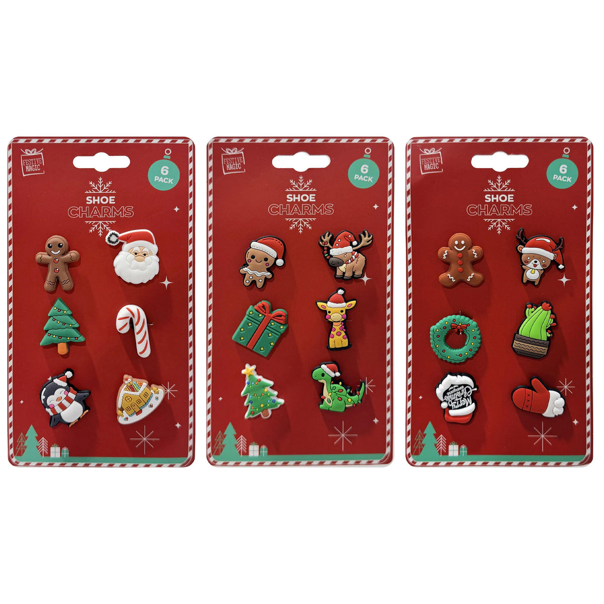 Christmas Shoe Charms PVC Assorted