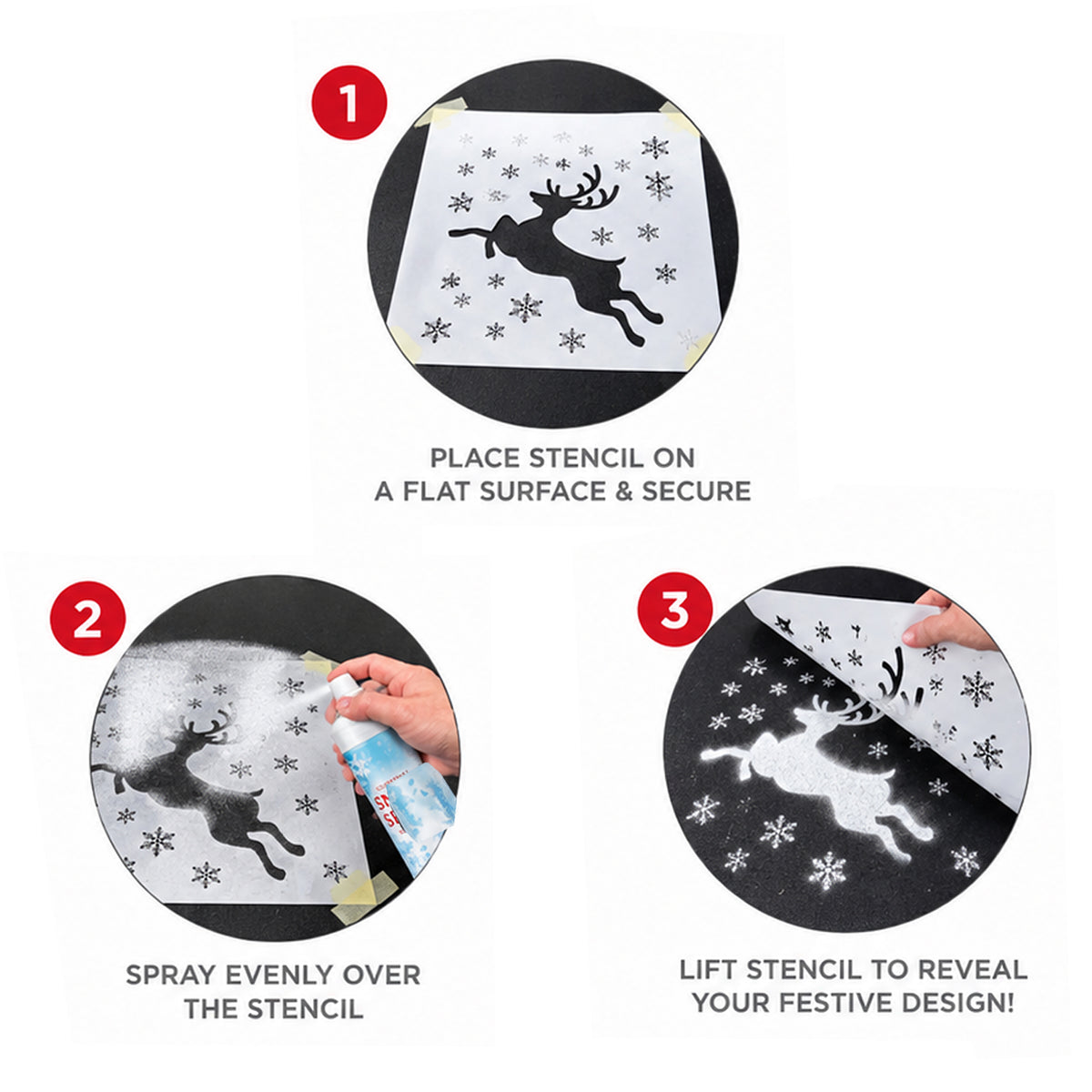 Christmas Snow Spray Stencil 60cm Assorted