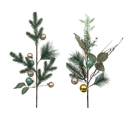 Christmas Spray With Sage & Champagne Details 60cm Assorted