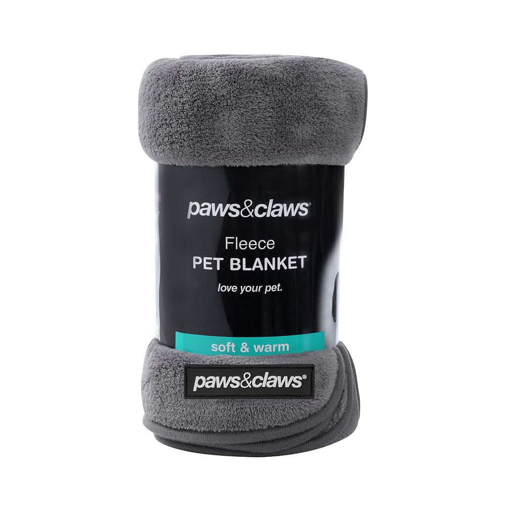 Fleece Pet Blanket With Piping Dark Grey 130x100cm