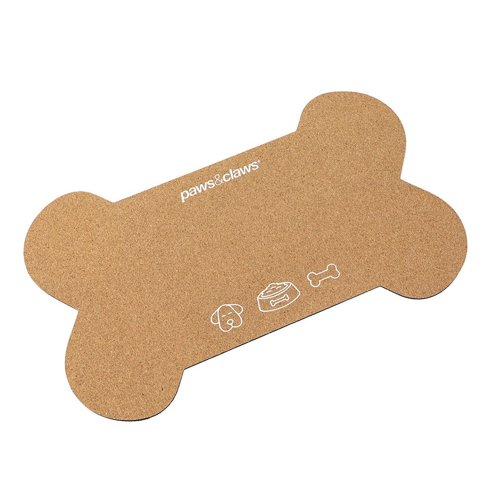 Cork Feeding Mat – Bone Shape (55 × 33cm)