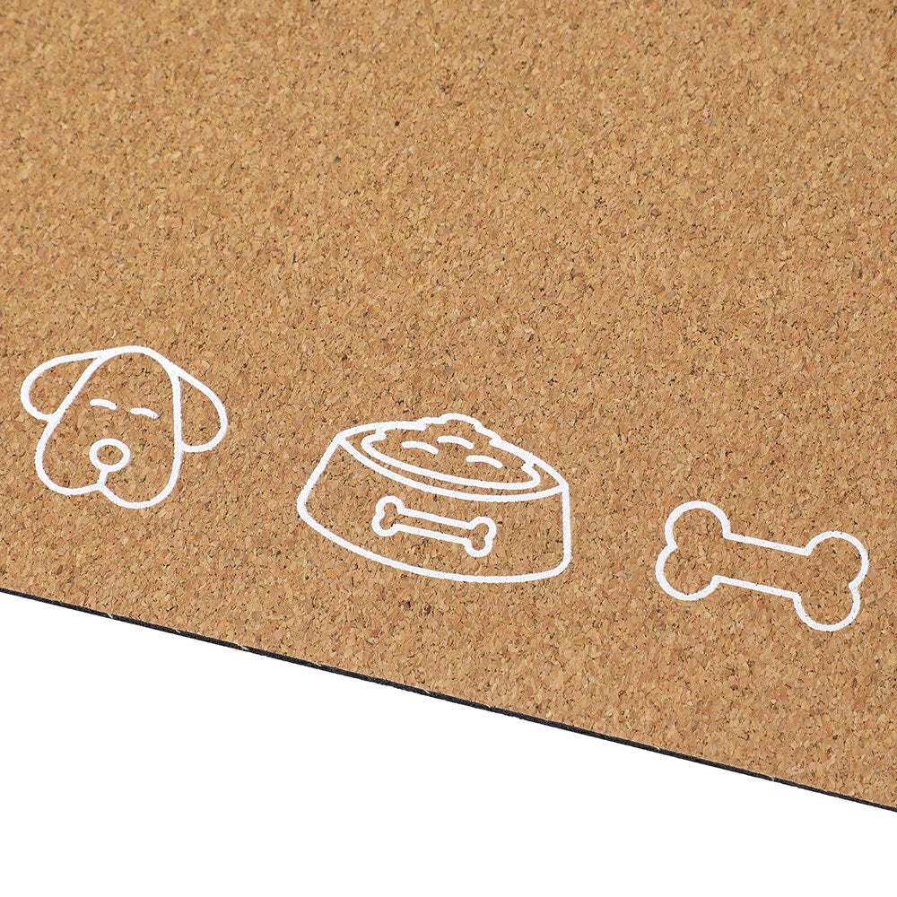 Cork Feeding Mat – Bone Shape (55 × 33cm)
