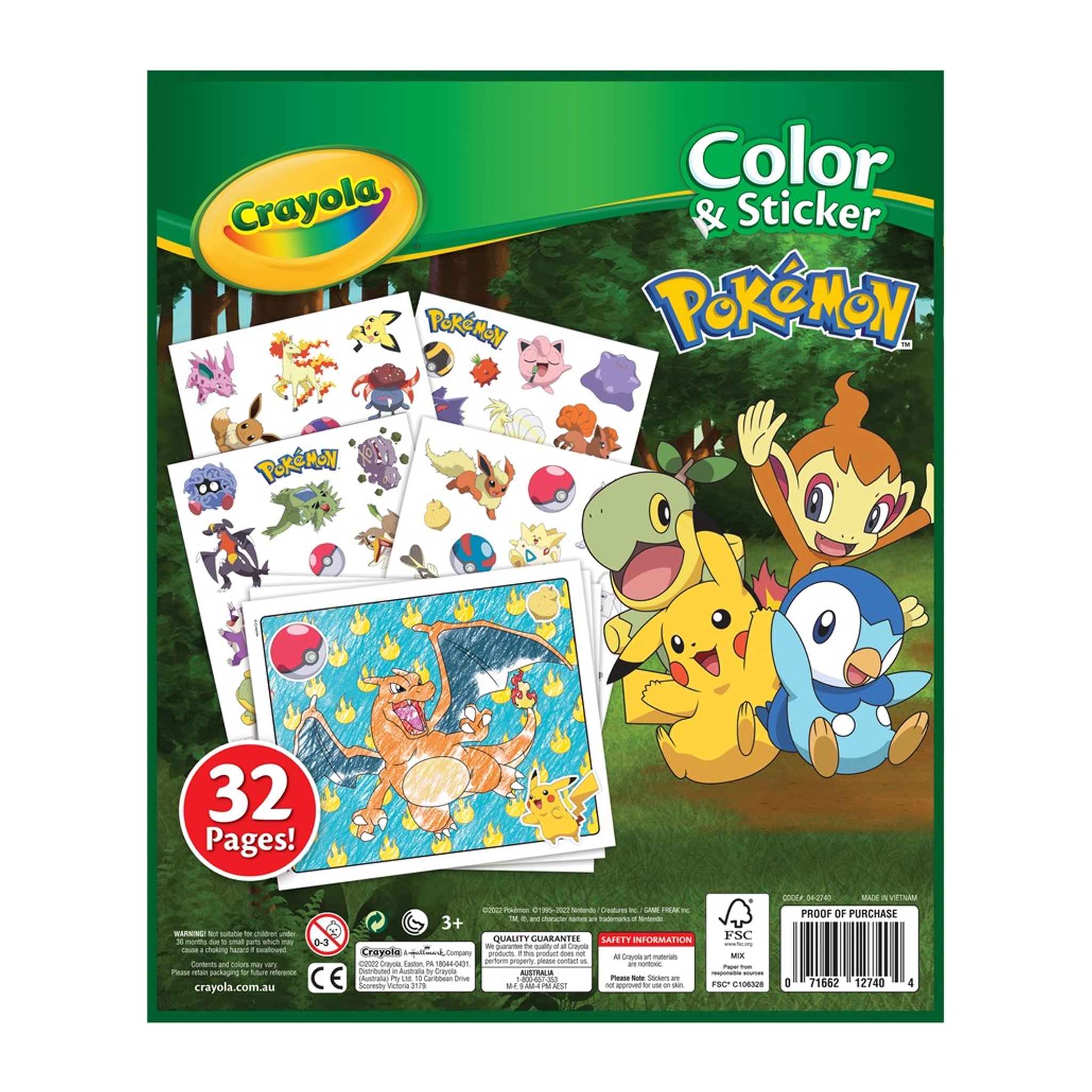 Crayola Color & Sticker Book - Pokemon