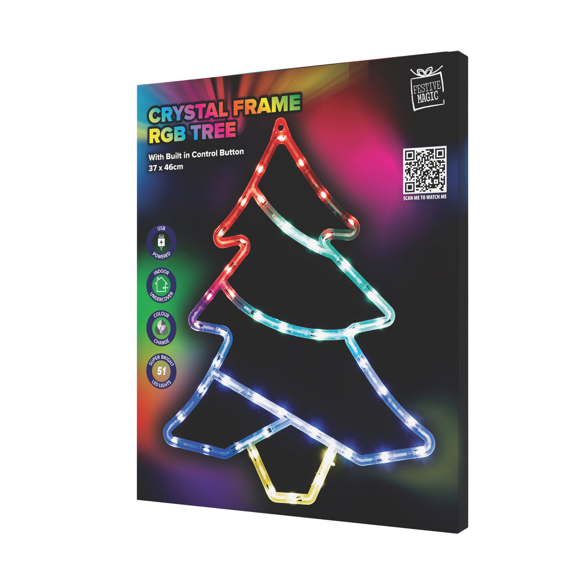 Crystal Frame Motif Flashing RGB Assorted