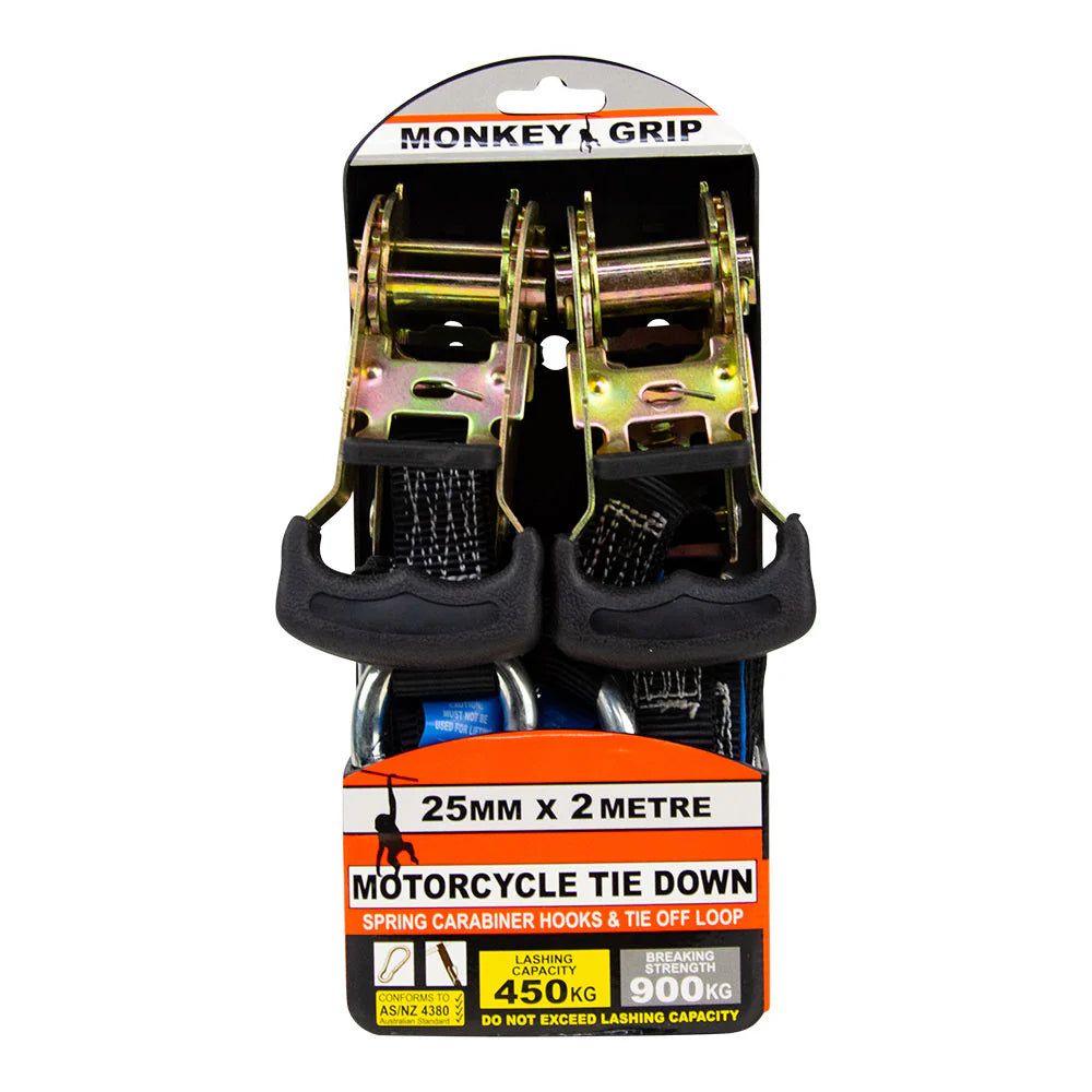 MONKEY GRIP Tie Down Motorcycle 25mm x 2m (2pce)