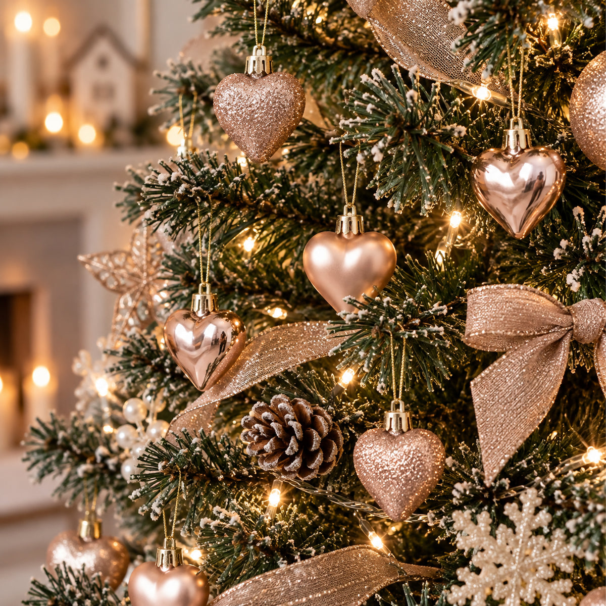 Decoration Xmas Bauble 9pk Heart