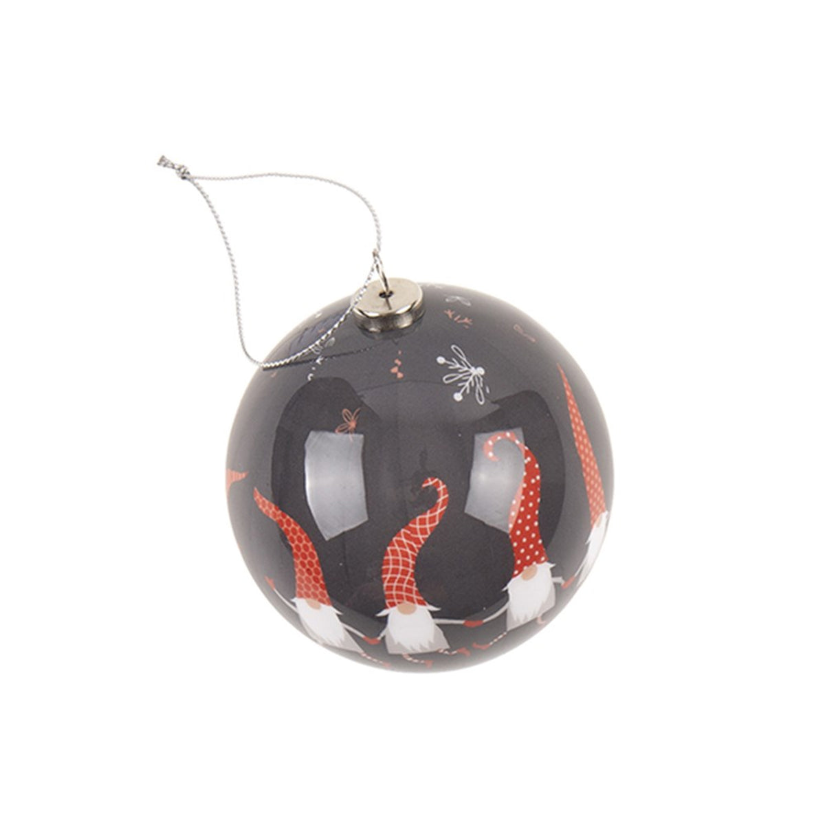 Christmas Bauble w Print Decoration 7.5cm