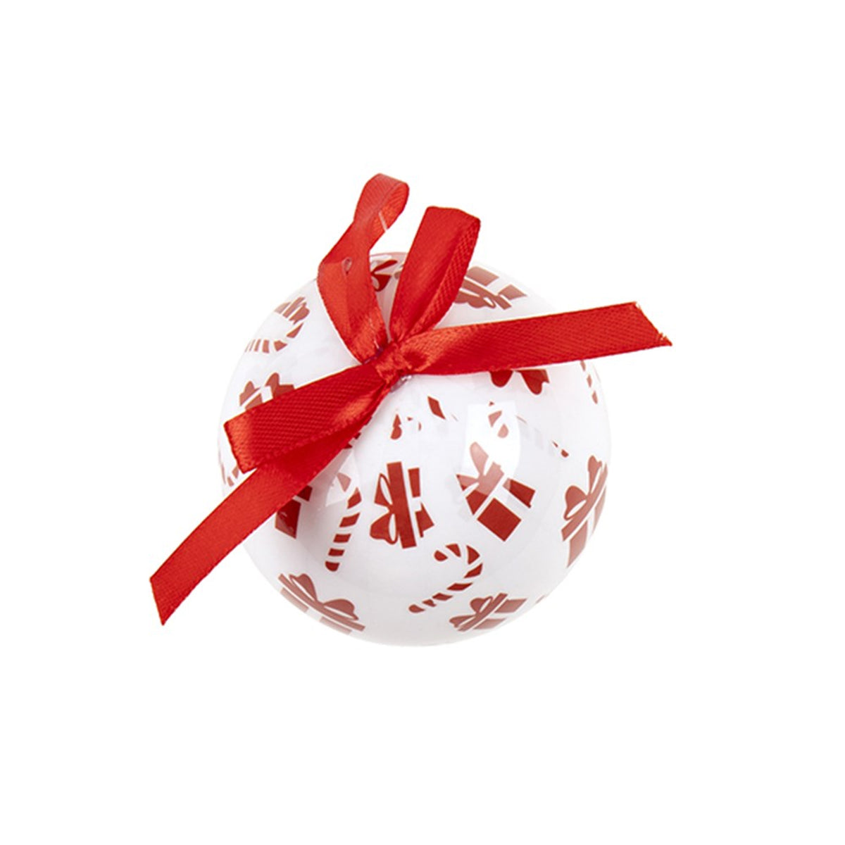 Christmas Bauble w Print Decoration 7.5cm