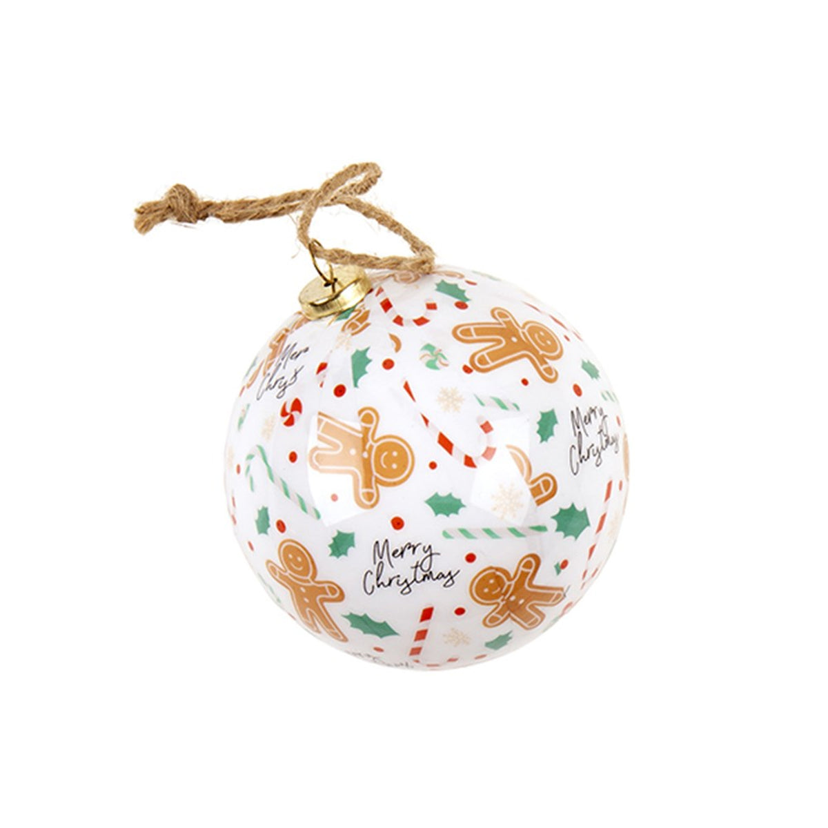Christmas Bauble w Print Decoration 7.5cm