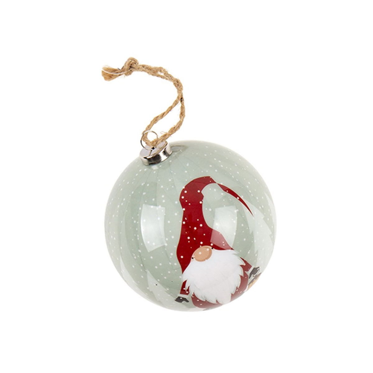 Christmas Bauble w Print Decoration 7.5cm