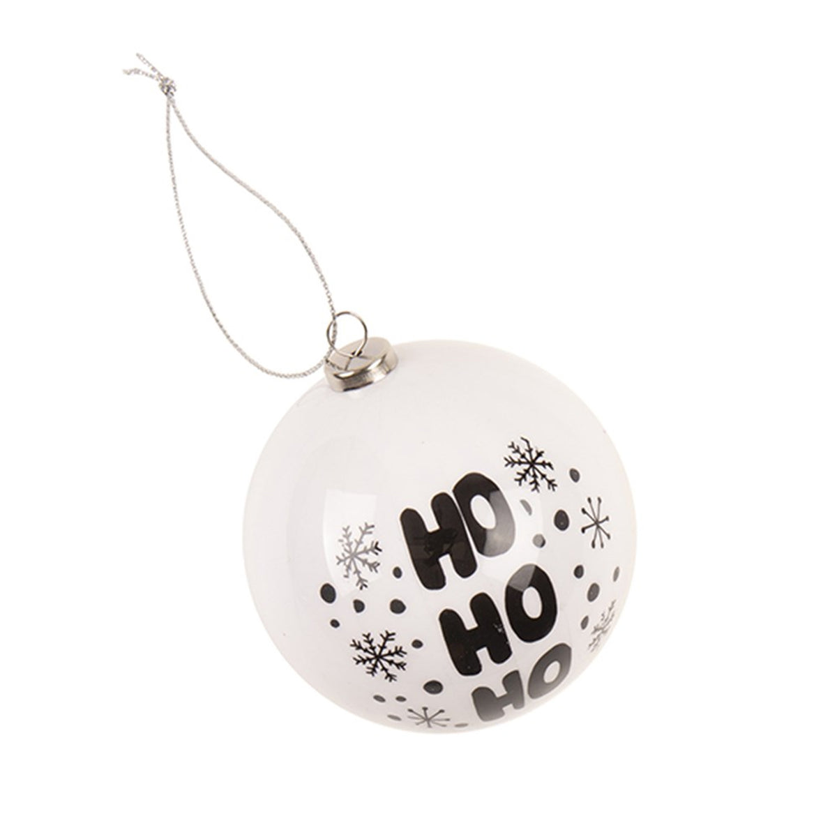 Christmas Bauble w Print Decoration 7.5cm