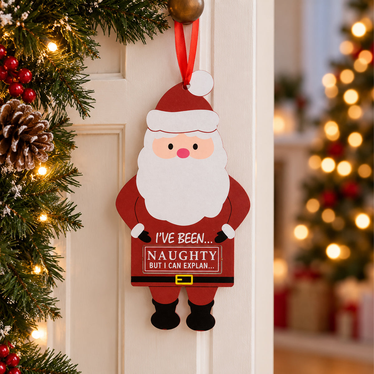 Christmas Hanging Sign Naughty/Nice Decoration
