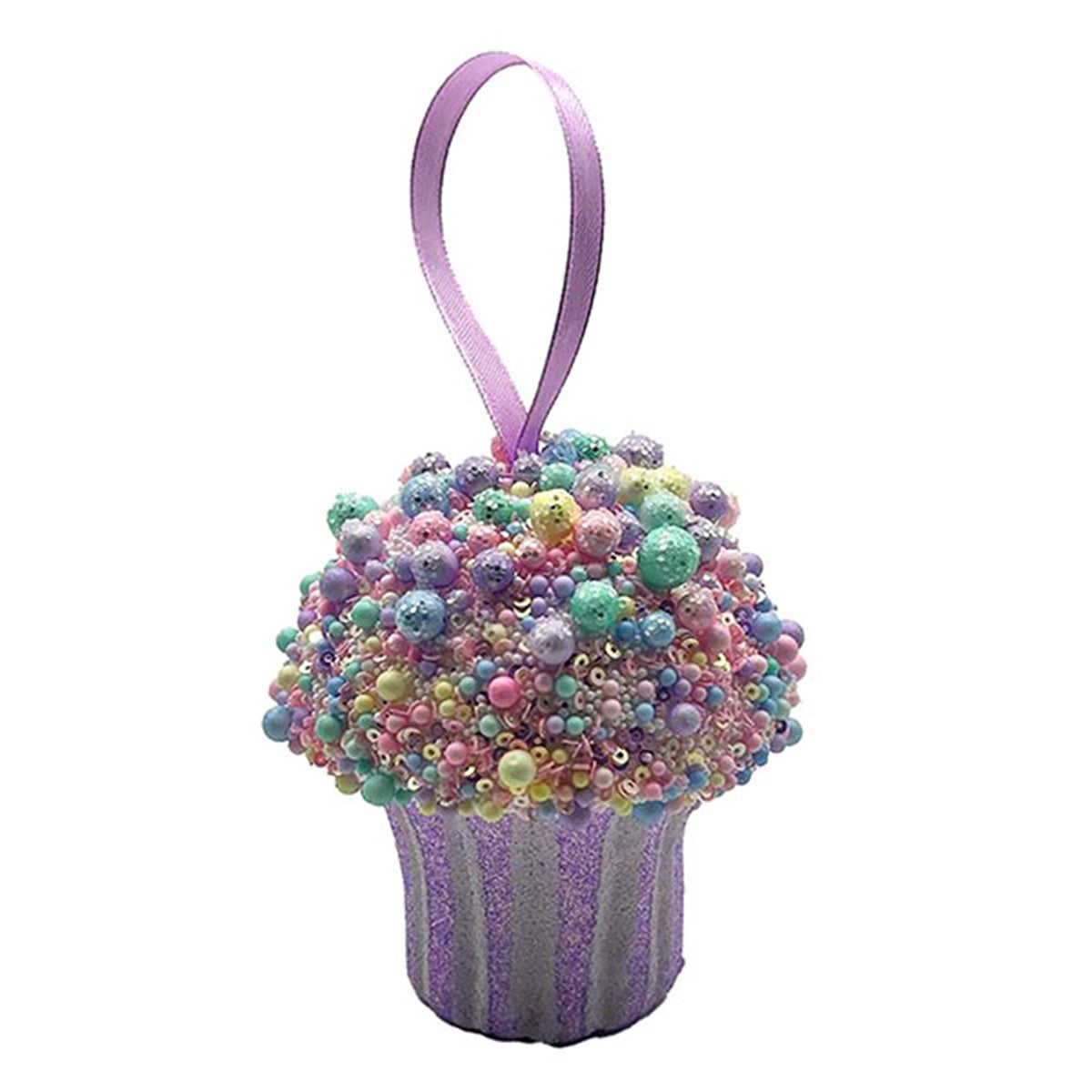 Christmas Tree Cupcake Purple Ornaments Decoration 10x10cm