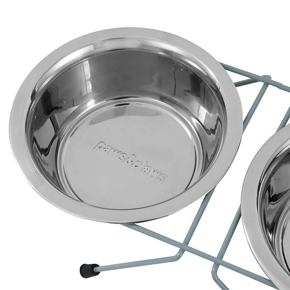 Double Stainless Steel Pet Bowl with Stand – 350ml / 750ml