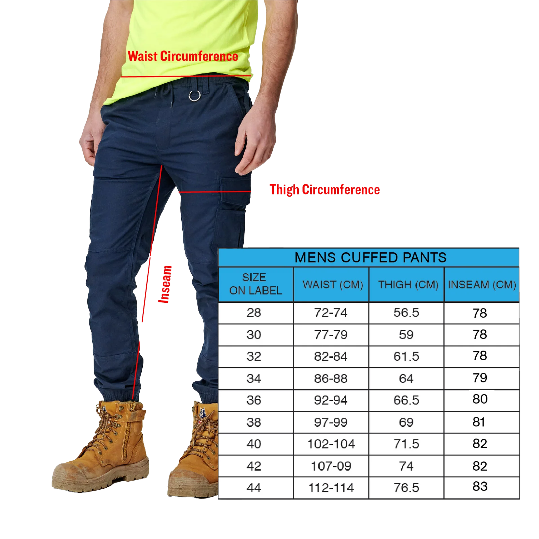 Elwood Mens Reflective Cuffed Elastic Pant