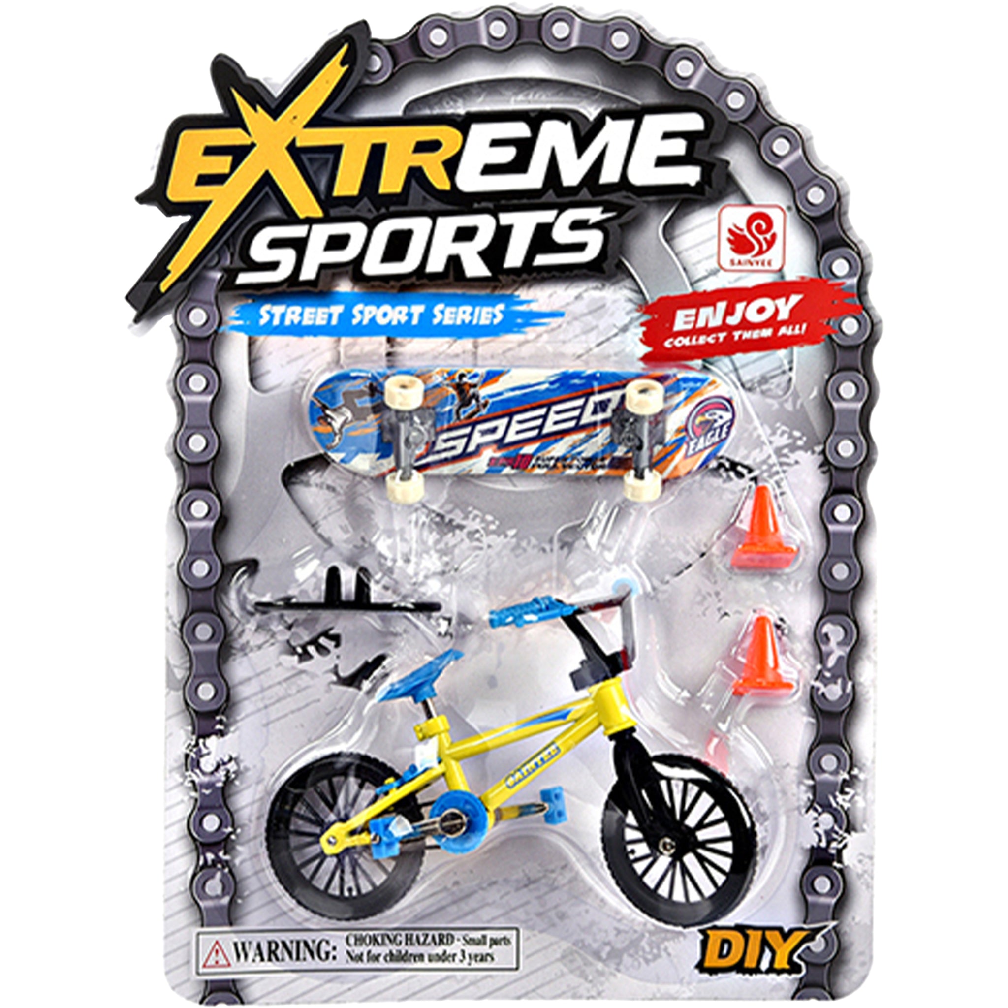Extreme Sports Skate Board and Bmx Bike Combination with Accessories assorted