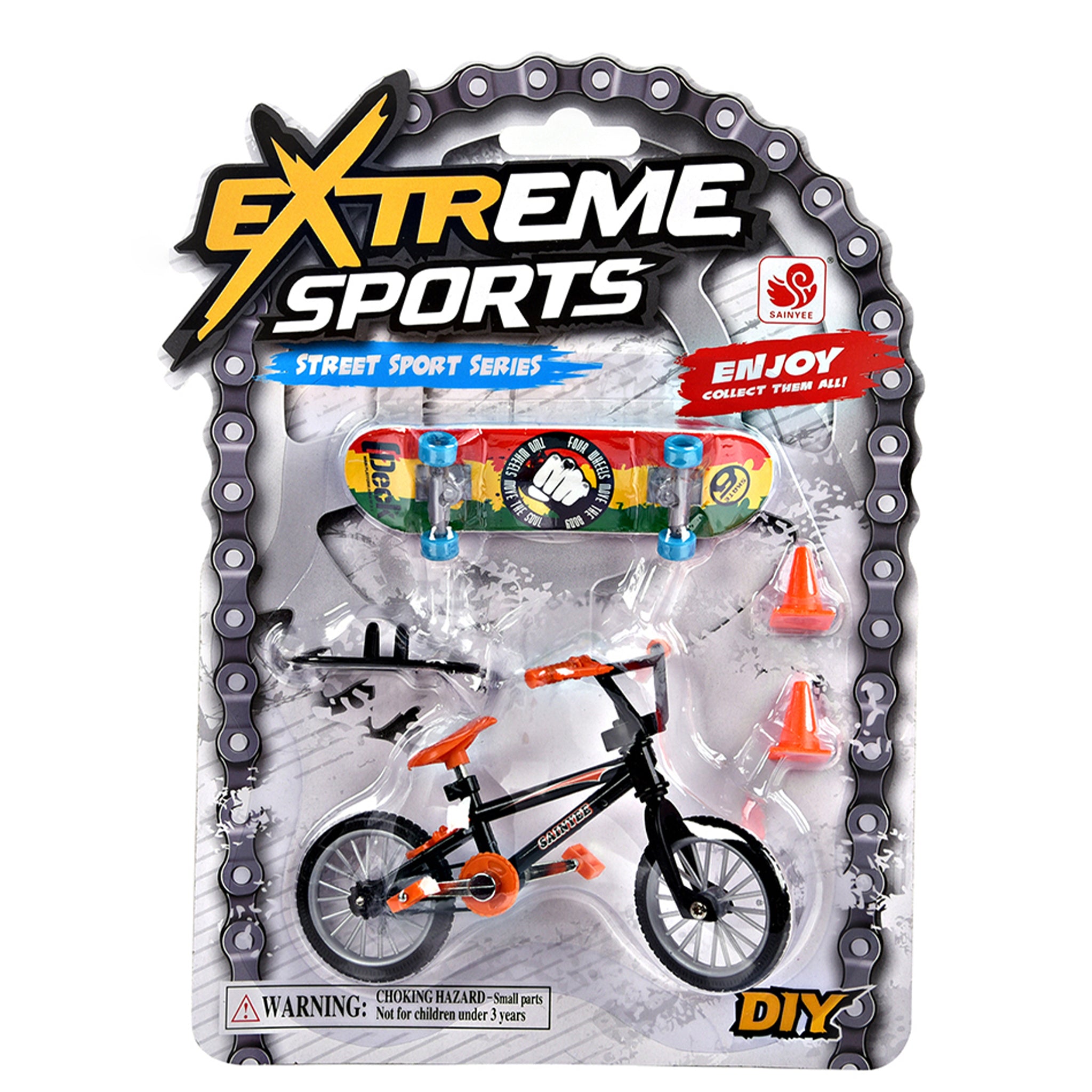 Extreme Sports Skate Board and Bmx Bike Combination with Accessories assorted