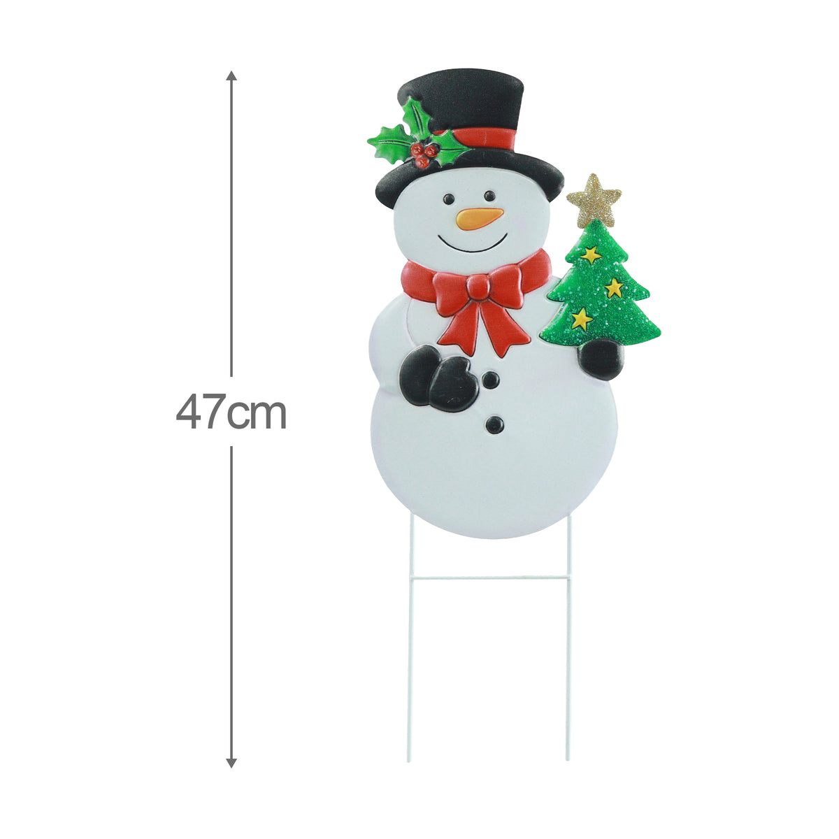 Festive Metal Yard Stake 47cm Assorted
