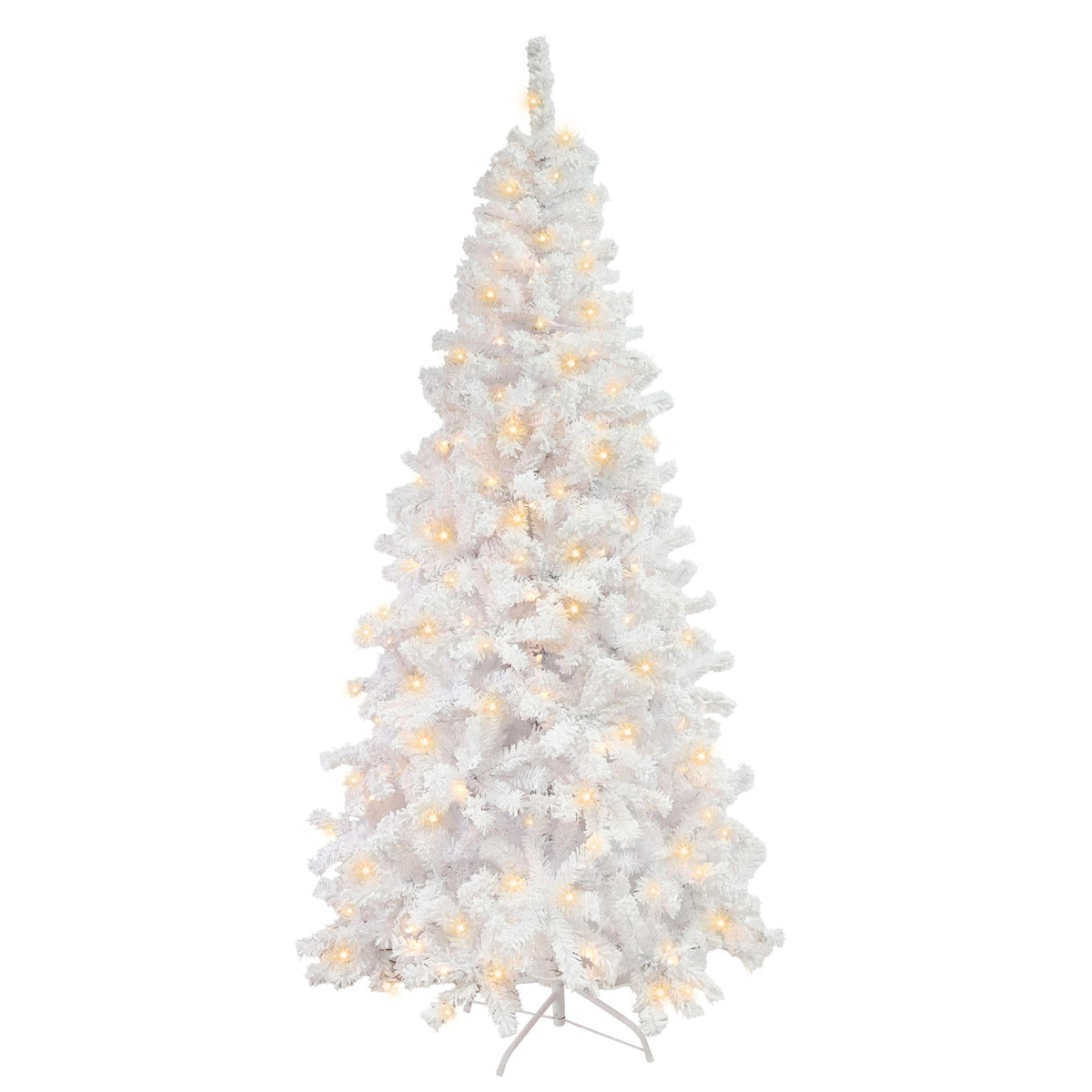 Flocked Tree 210cm Pre-Lit - White