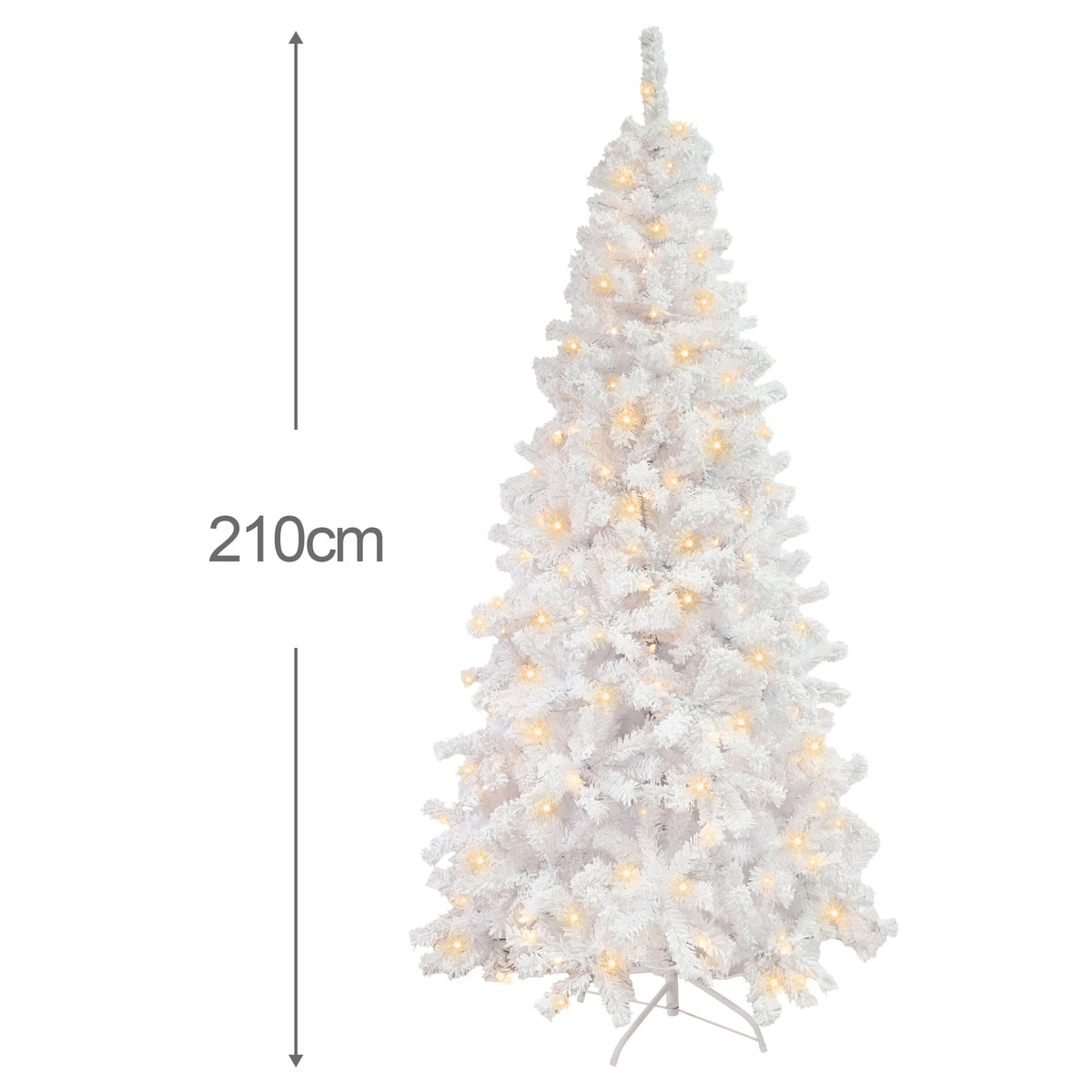 Flocked Tree 210cm Pre-Lit - White