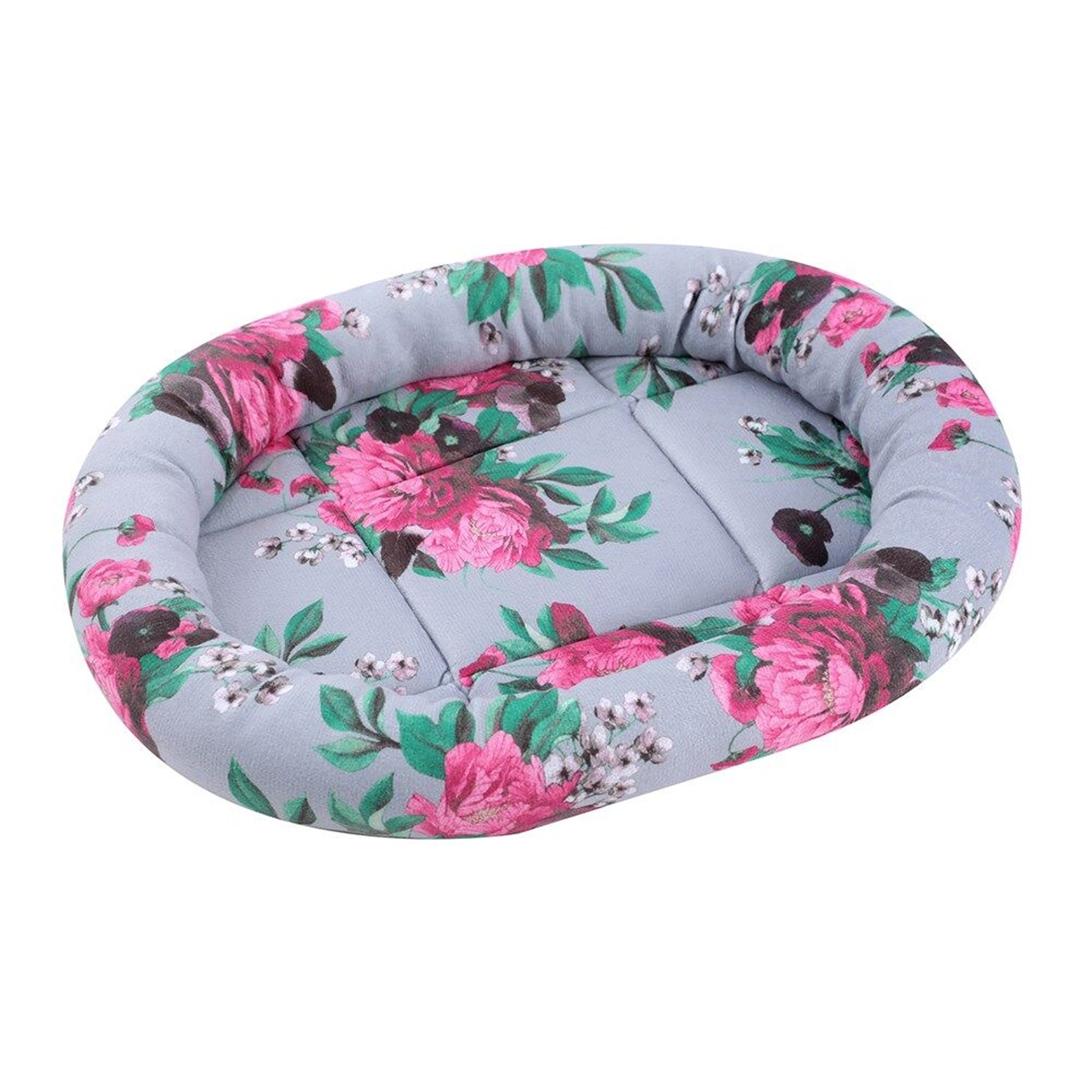 Floral Cat Bed Oval 3 Assorted 42x36x4cm