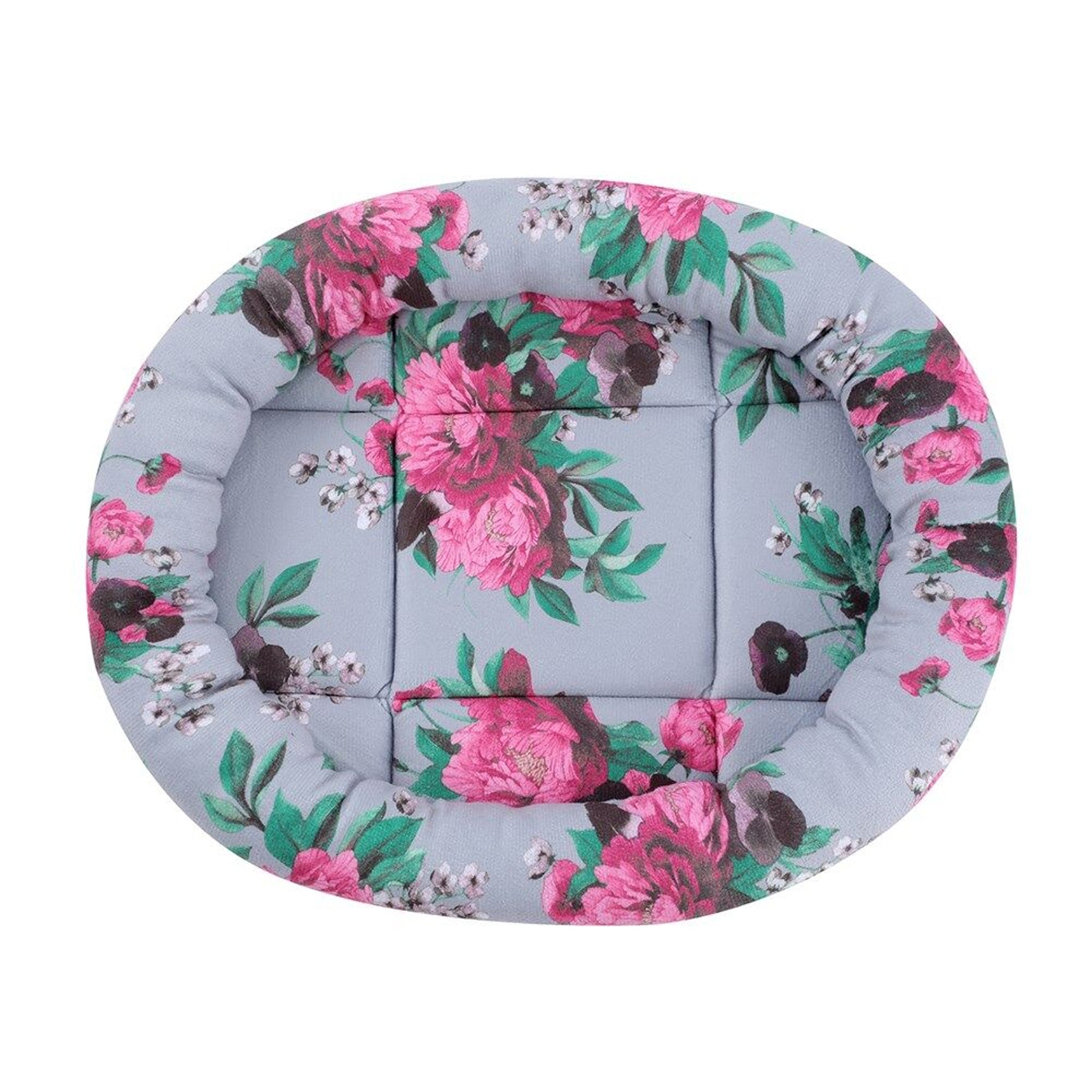 Floral Cat Bed Oval 3 Assorted 42x36x4cm