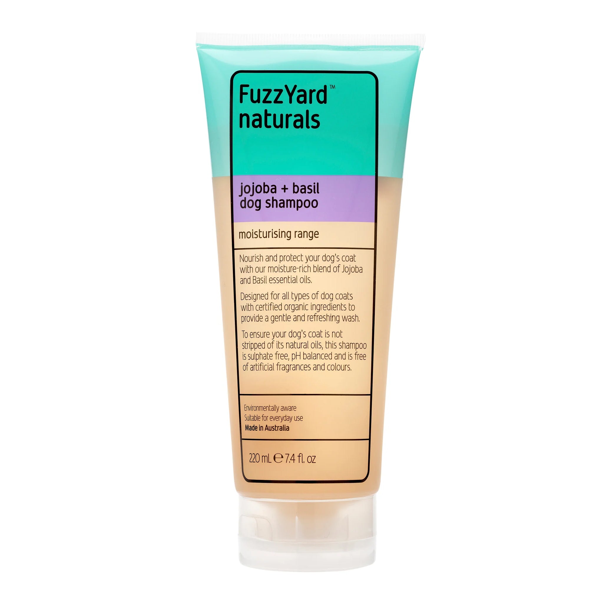 FuzzYard Moisturising Dog Shampoo - Jojoba + Basil - 220ml