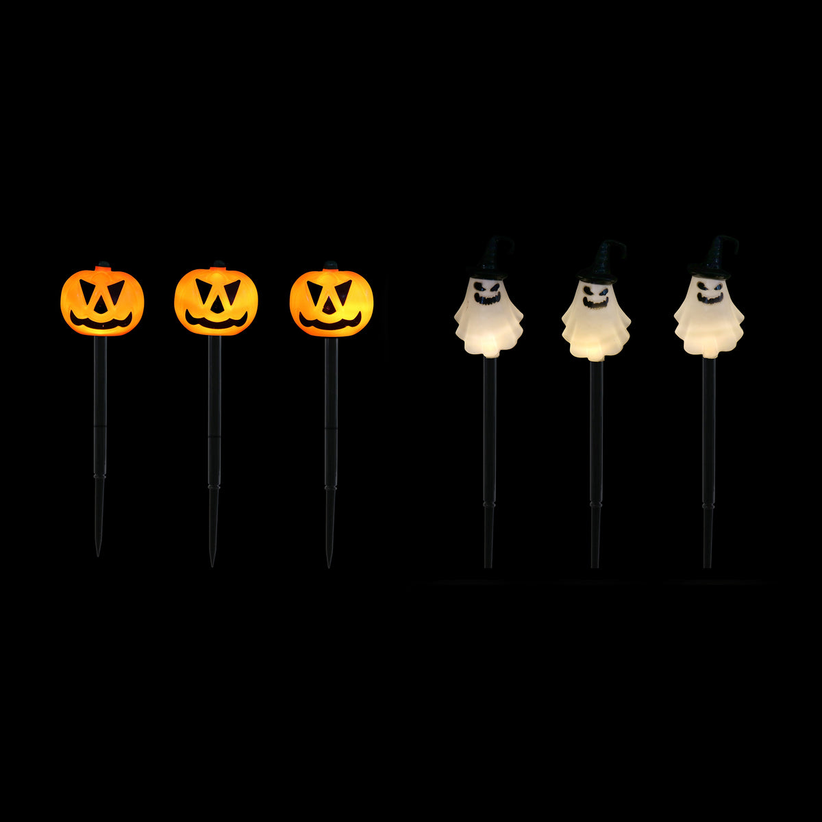 Ghoul Lawn Stake Light 40cm 3pk Assorted