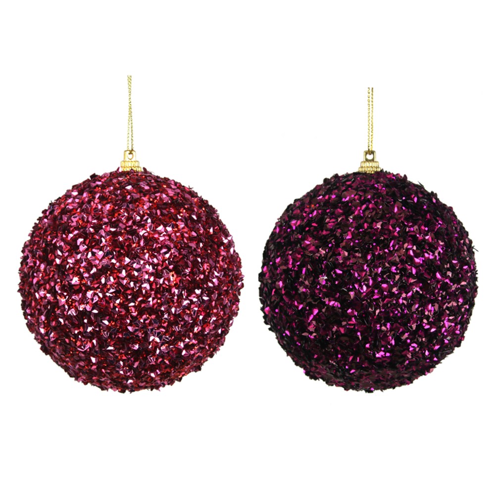 Glitter Beaded Ball Wine/Purple and Cherry Red/Rose Pink Assorted