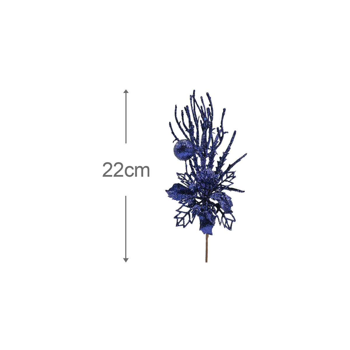 Glitter Floral Leaf Pick Assorted