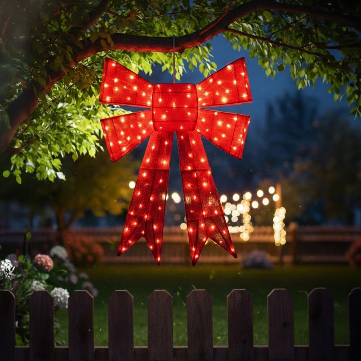 Glitter Thread Bow Red Twinkle 100x70cm