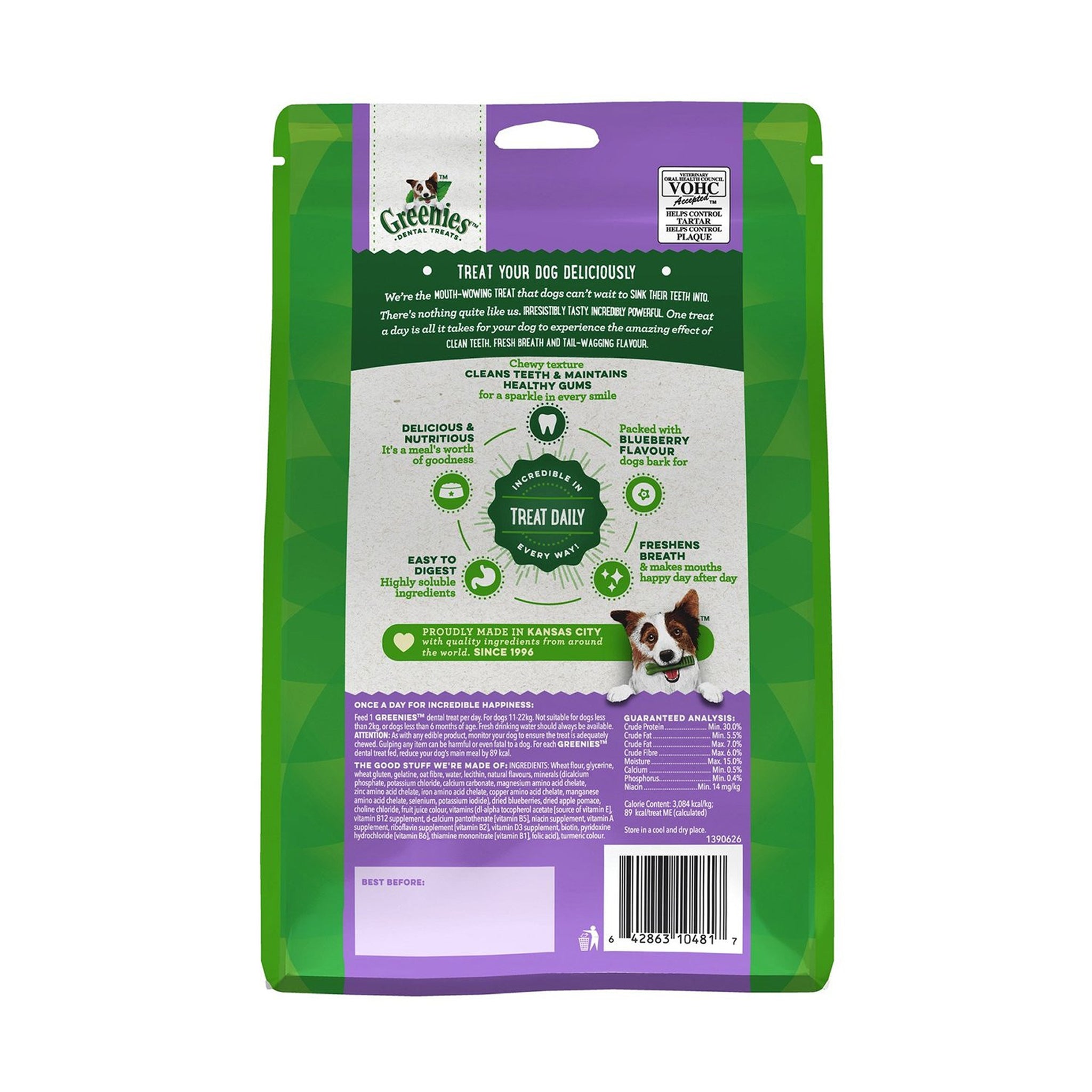 Greenies Blueberry Dental Chews for Dogs – Daily Oral Care Treats (All Sizes)
