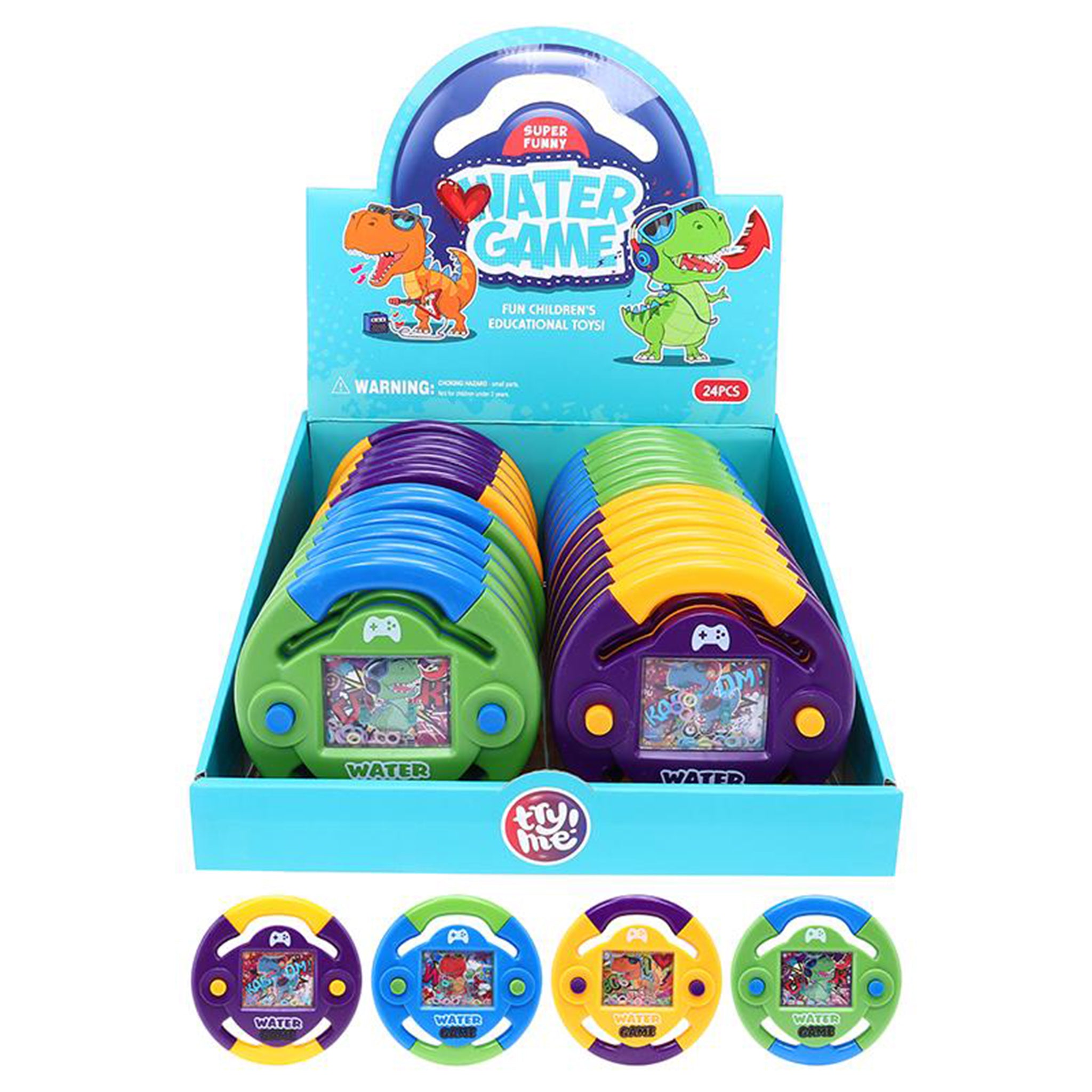 Hand Held Water Skill Game Dinosaur 13cm x 13cm Assorted