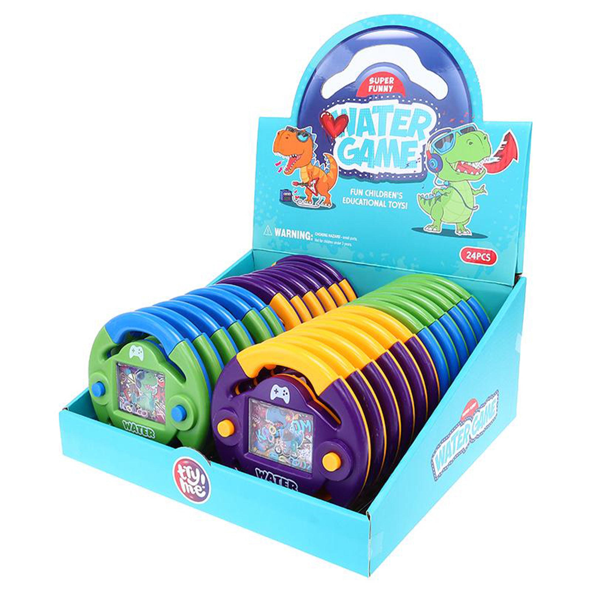 Hand Held Water Skill Game Dinosaur 13cm x 13cm Assorted